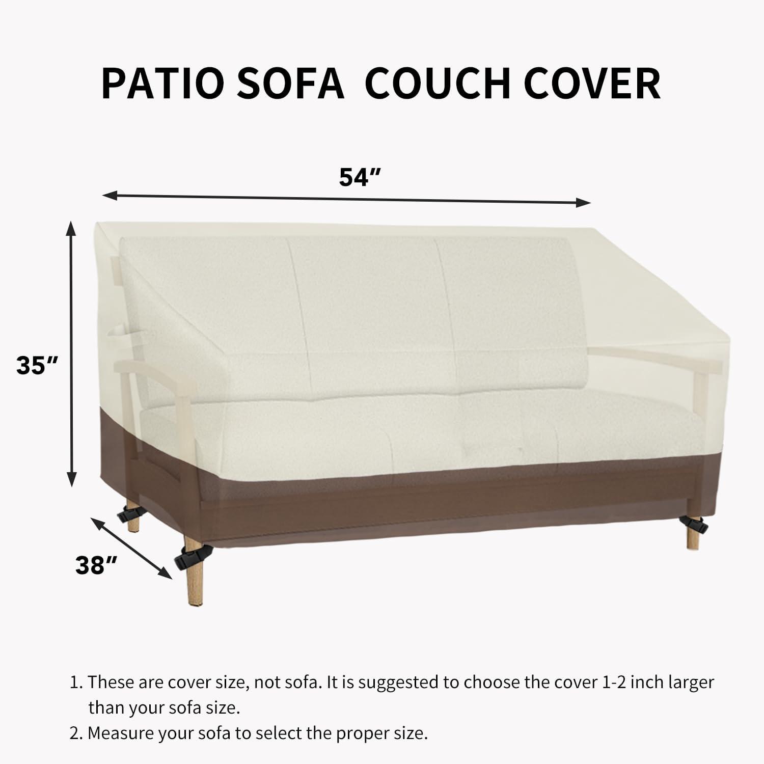 image:imageEasyGoing Heavy Duty 2 Seater Outdoor Loveseat Cover Waterproof Windproof Patio Furniture Sofa Cover with Air Vent 58Wx325Dx31H inch GrayDark GrayBeigeDark Brown