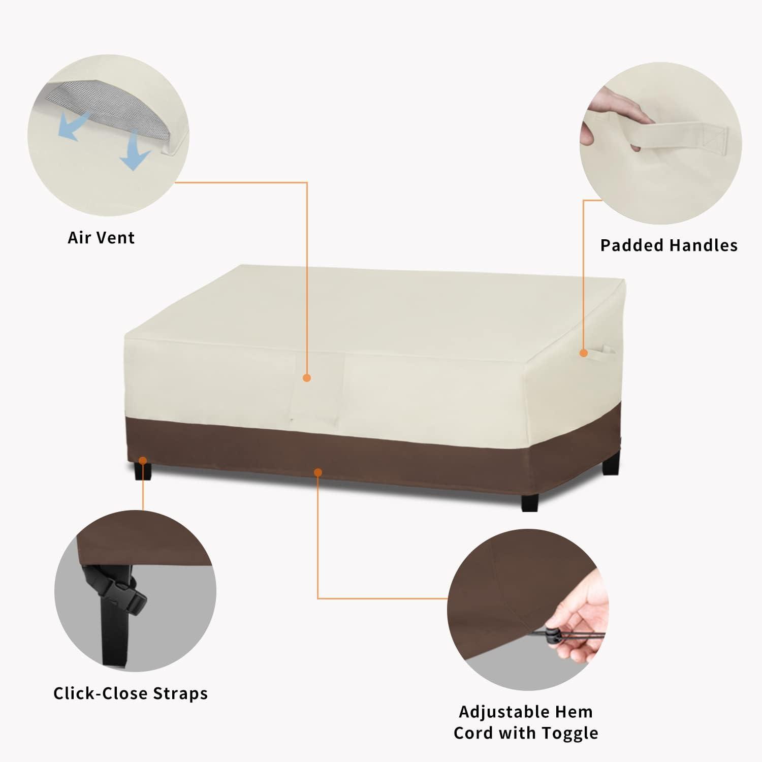 image:imageEasyGoing Heavy Duty 2 Seater Outdoor Loveseat Cover Waterproof Windproof Patio Furniture Sofa Cover with Air Vent 58Wx325Dx31H inch GrayDark GrayBeigeDark Brown