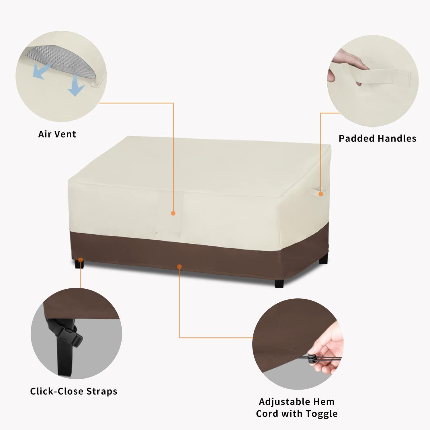 image:imageEasyGoing Heavy Duty 2 Seater Outdoor Loveseat Cover Waterproof Windproof Patio Furniture Sofa Cover with Air Vent 58Wx325Dx31H inch GrayDark GrayBeigeDark Brown