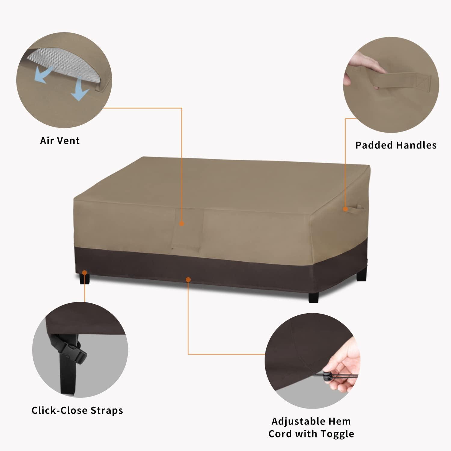 image:imageEasyGoing Heavy Duty 2 Seater Outdoor Loveseat Cover Waterproof Windproof Patio Furniture Sofa Cover with Air Vent 58Wx325Dx31H inch GrayDark GrayCamelDark Brown