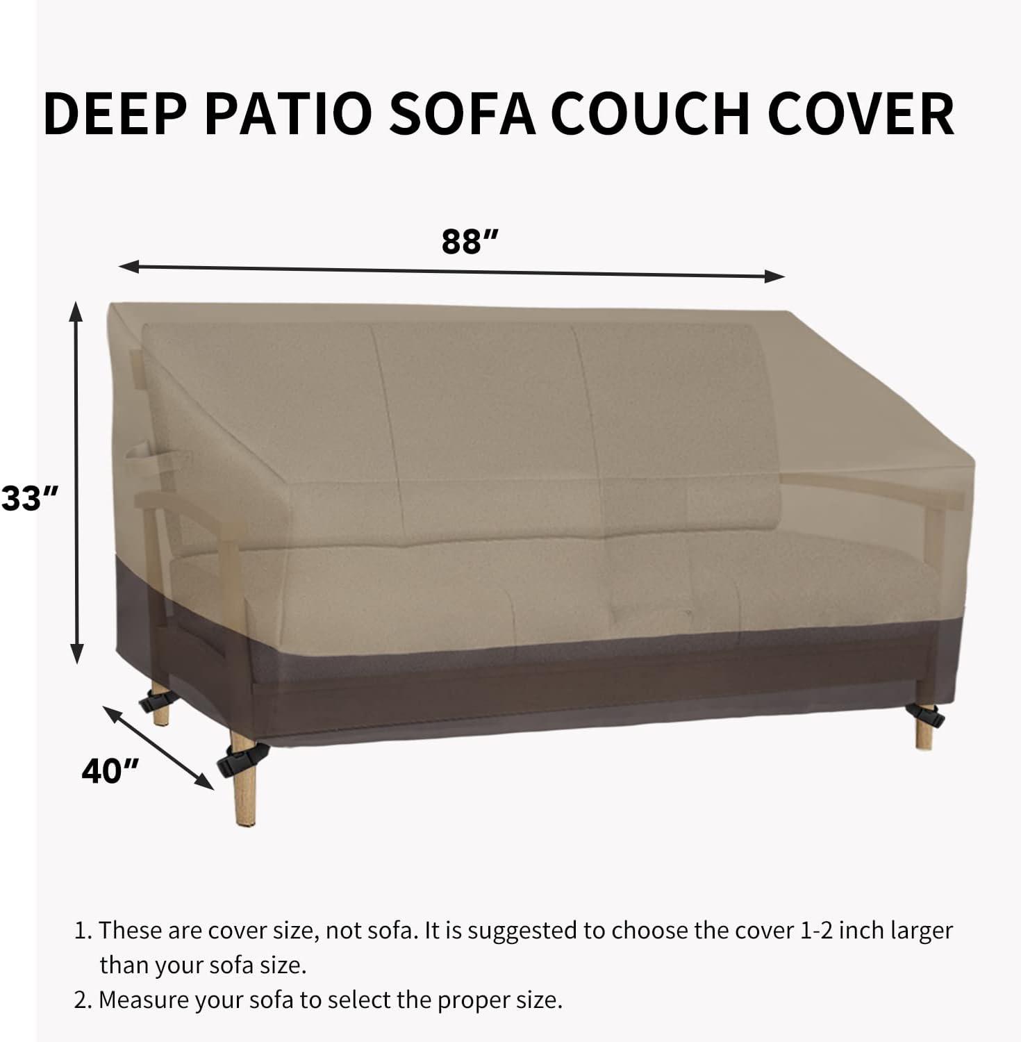 image:imageEasyGoing Heavy Duty 2 Seater Outdoor Loveseat Cover Waterproof Windproof Patio Furniture Sofa Cover with Air Vent 58Wx325Dx31H inch GrayDark GrayCamelDark Brown