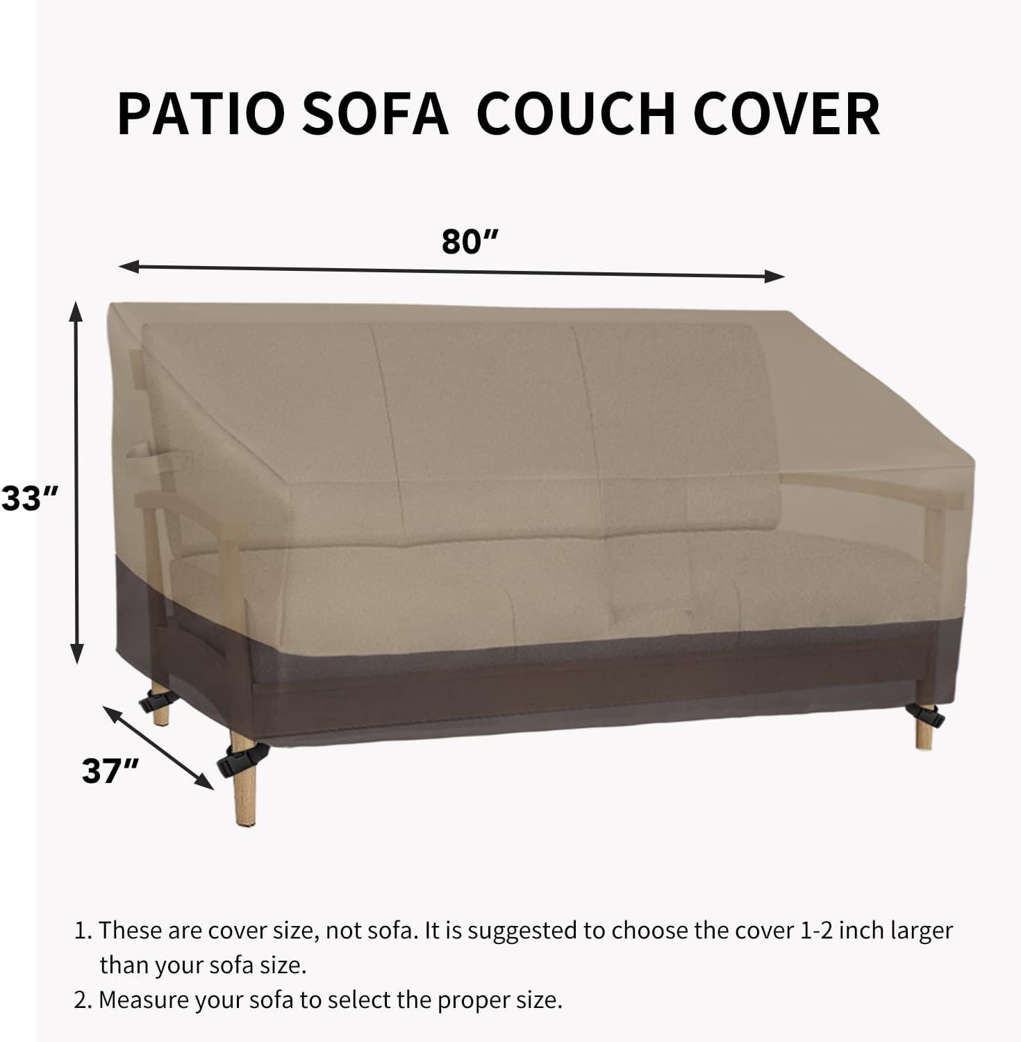 image:imageEasyGoing Heavy Duty 2 Seater Outdoor Loveseat Cover Waterproof Windproof Patio Furniture Sofa Cover with Air Vent 58Wx325Dx31H inch GrayDark GrayCamelDark Brown