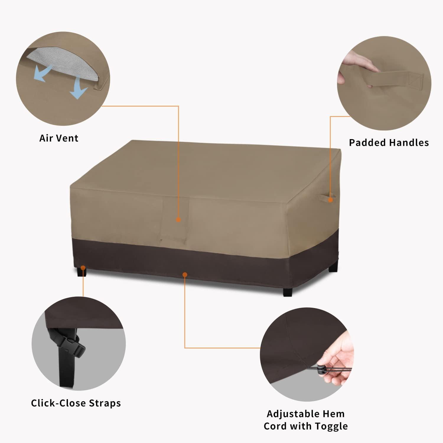 image:imageEasyGoing Heavy Duty 2 Seater Outdoor Loveseat Cover Waterproof Windproof Patio Furniture Sofa Cover with Air Vent 58Wx325Dx31H inch GrayDark GrayCamelDark Brown