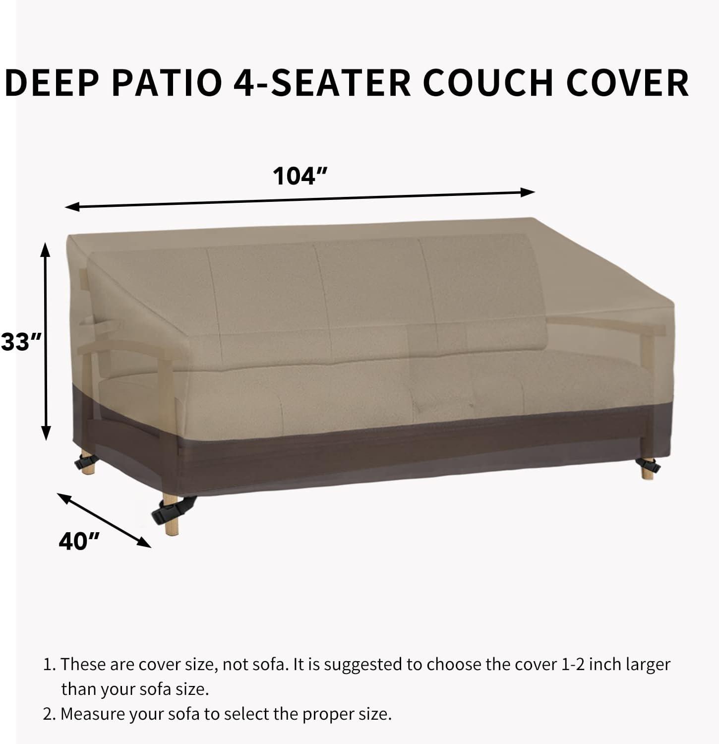 image:imageEasyGoing Heavy Duty 2 Seater Outdoor Loveseat Cover Waterproof Windproof Patio Furniture Sofa Cover with Air Vent 58Wx325Dx31H inch GrayDark GrayCamelDark Brown