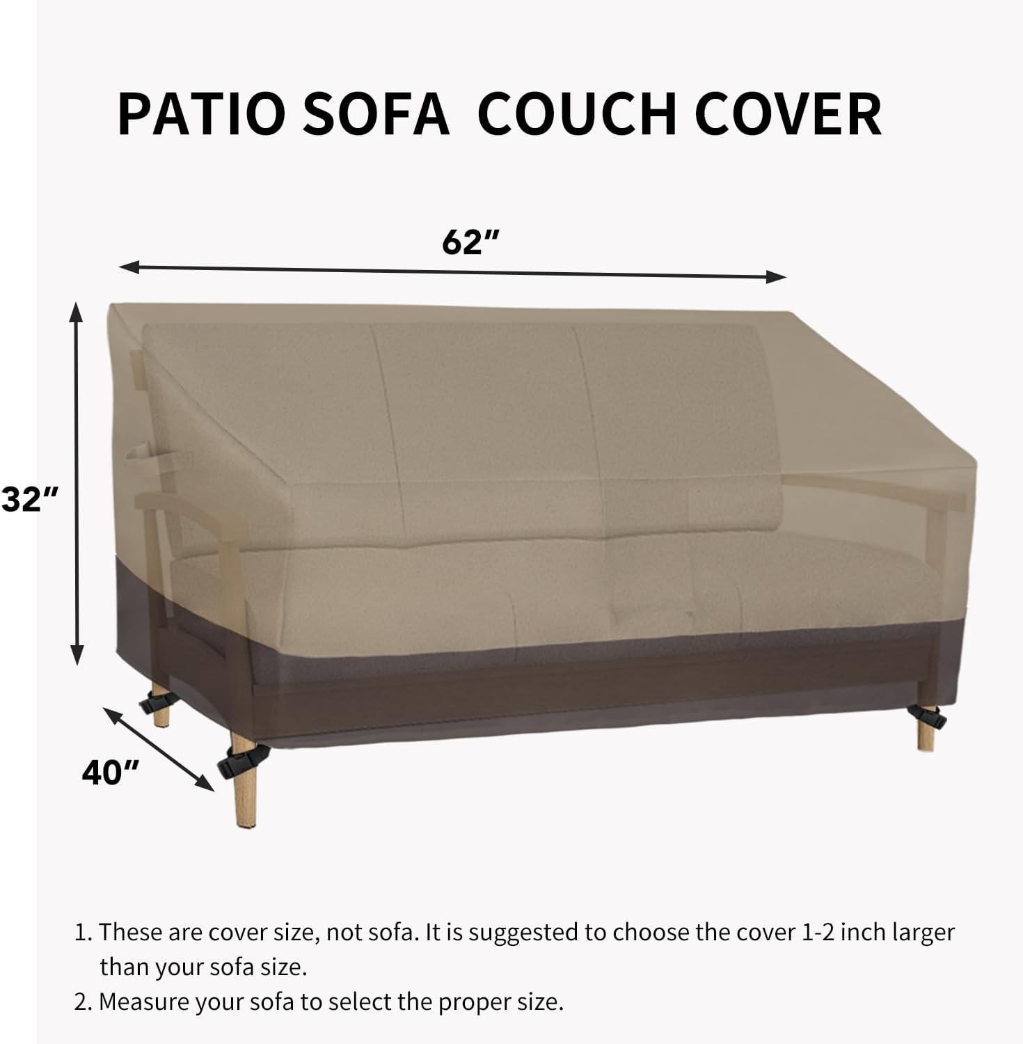 image:imageEasyGoing Heavy Duty 2 Seater Outdoor Loveseat Cover Waterproof Windproof Patio Furniture Sofa Cover with Air Vent 58Wx325Dx31H inch GrayDark GrayCamelDark Brown