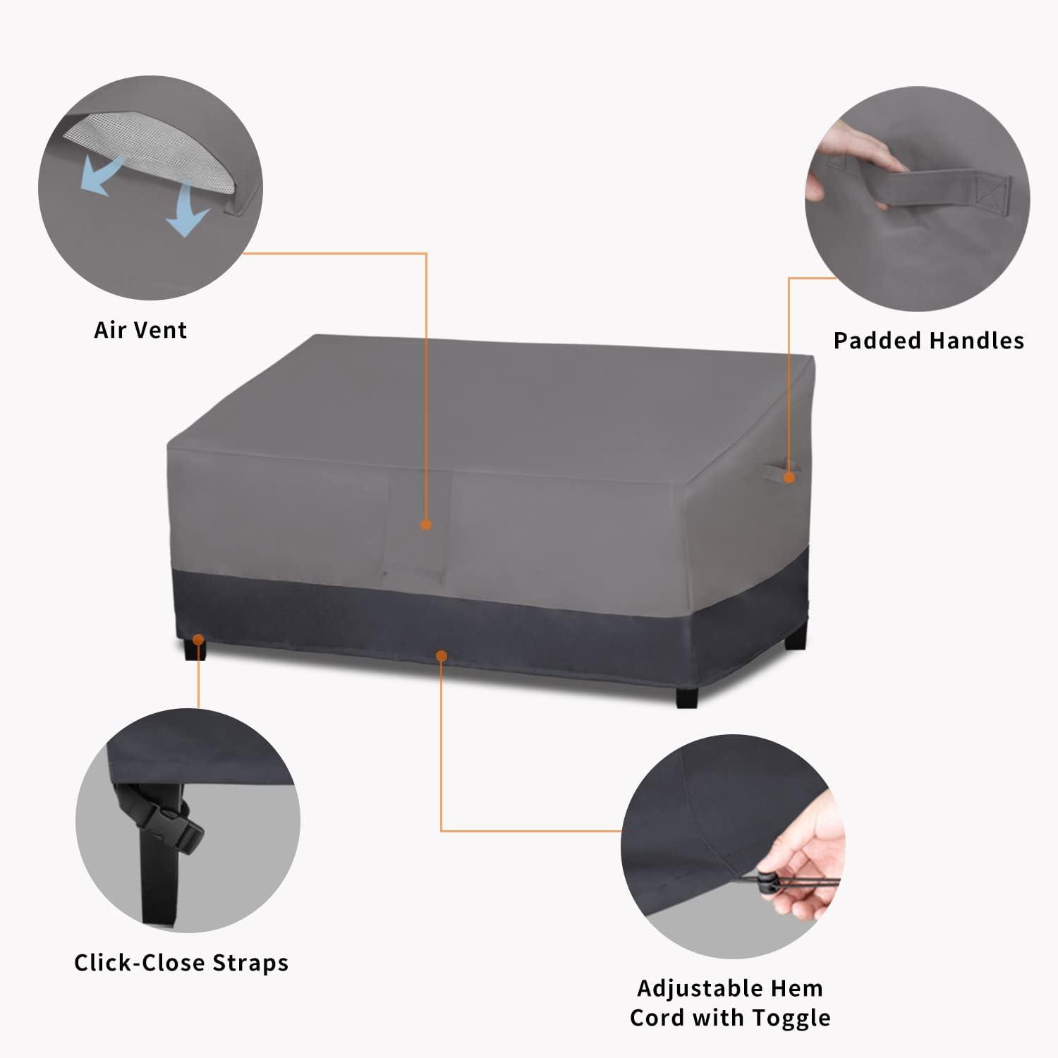 image:imageEasyGoing Heavy Duty 2 Seater Outdoor Loveseat Cover Waterproof Windproof Patio Furniture Sofa Cover with Air Vent 58Wx325Dx31H inch GrayDark GrayGrayDark Gray