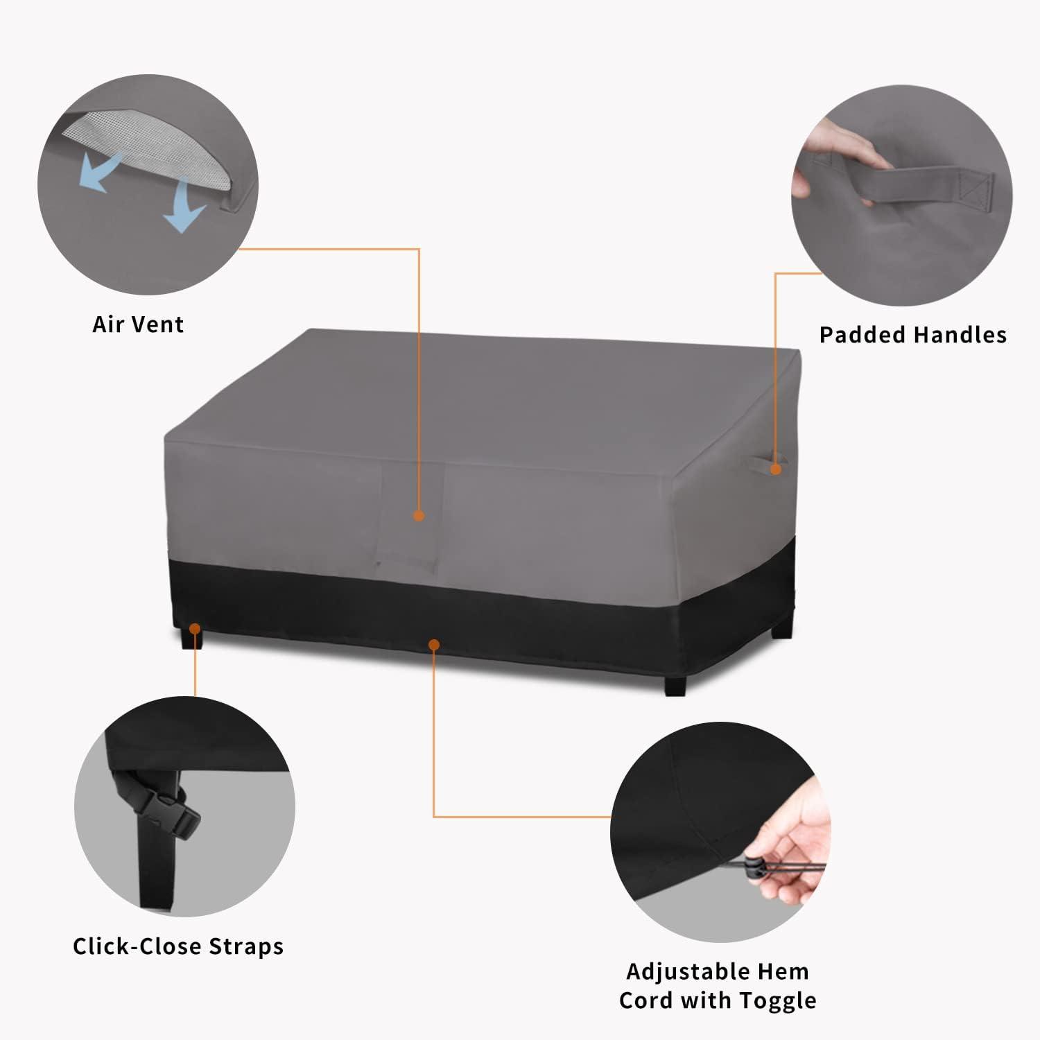 image:imageEasyGoing Heavy Duty 2 Seater Outdoor Loveseat Cover Waterproof Windproof Patio Furniture Sofa Cover with Air Vent 58Wx325Dx31H inch GrayDark GrayGrayBlack