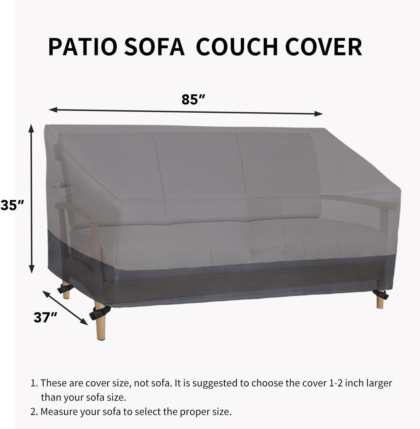 image:imageEasyGoing Heavy Duty 2 Seater Outdoor Loveseat Cover Waterproof Windproof Patio Furniture Sofa Cover with Air Vent 58Wx325Dx31H inch GrayDark GrayGrayDark Gray