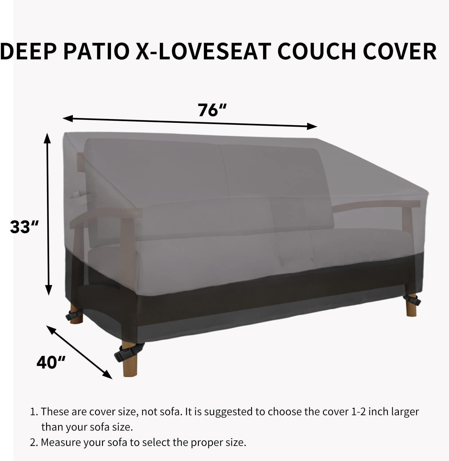 image:imageEasyGoing Heavy Duty 2 Seater Outdoor Loveseat Cover Waterproof Windproof Patio Furniture Sofa Cover with Air Vent 58Wx325Dx31H inch GrayDark GrayGrayBlack