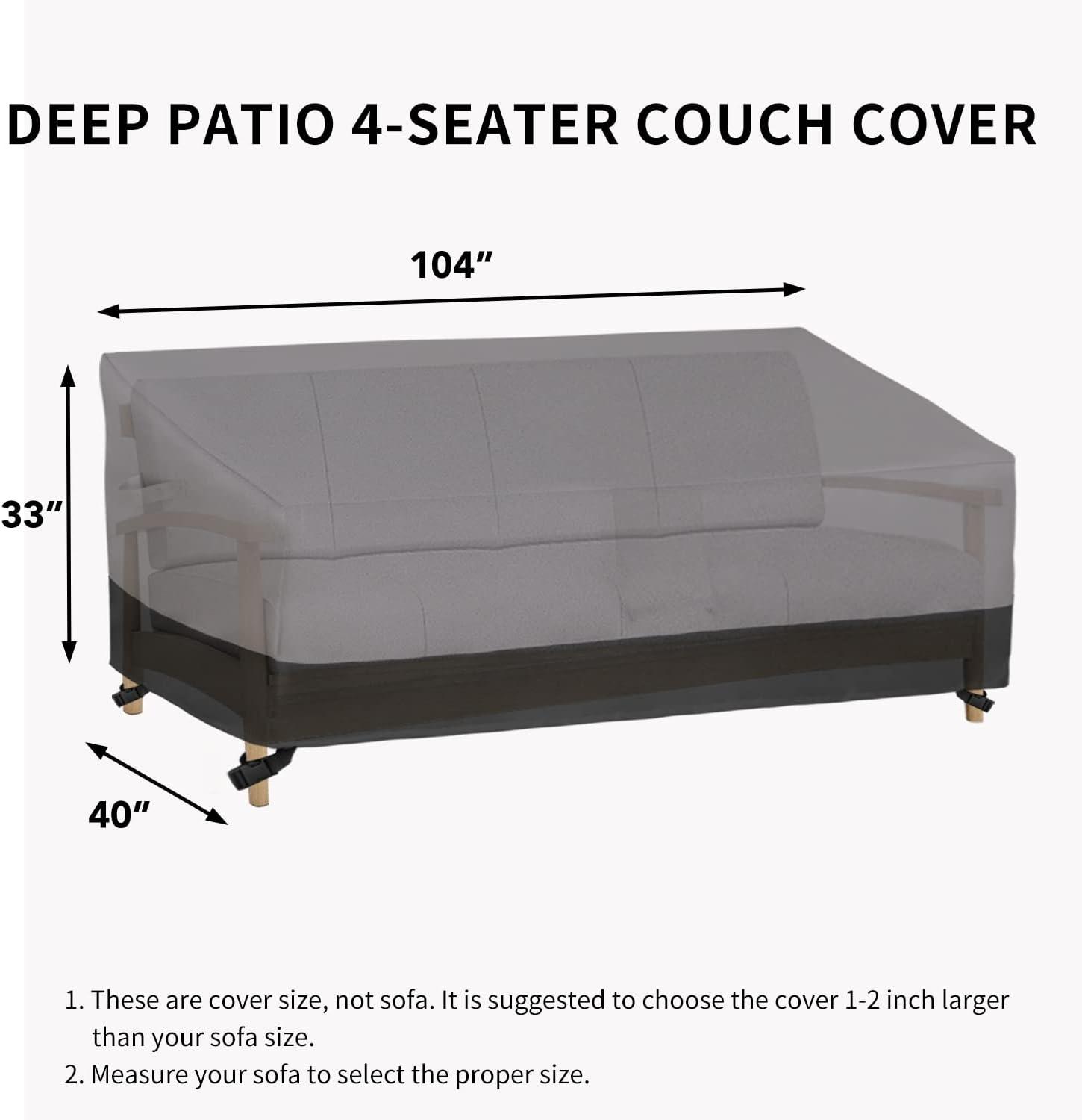 image:imageEasyGoing Heavy Duty 2 Seater Outdoor Loveseat Cover Waterproof Windproof Patio Furniture Sofa Cover with Air Vent 58Wx325Dx31H inch GrayDark GrayGrayBlack
