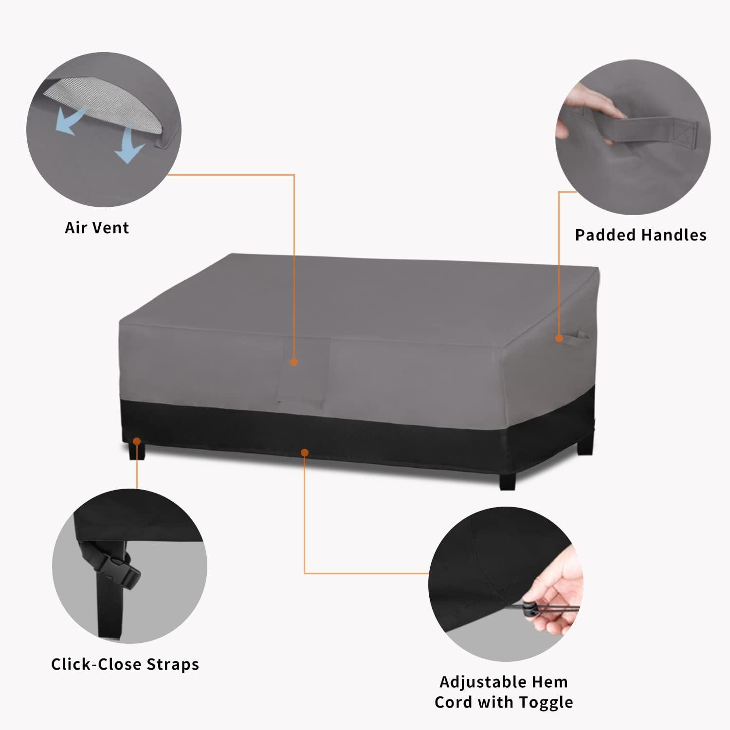 image:imageEasyGoing Heavy Duty 2 Seater Outdoor Loveseat Cover Waterproof Windproof Patio Furniture Sofa Cover with Air Vent 58Wx325Dx31H inch GrayDark GrayGrayBlack