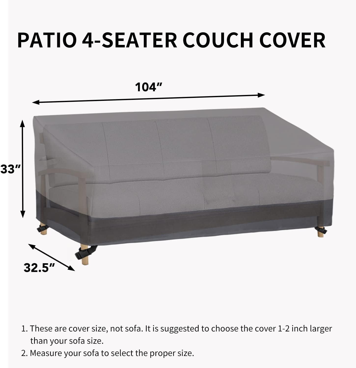 image:imageEasyGoing Heavy Duty 2 Seater Outdoor Loveseat Cover Waterproof Windproof Patio Furniture Sofa Cover with Air Vent 58Wx325Dx31H inch GrayDark GrayGrayDark Gray