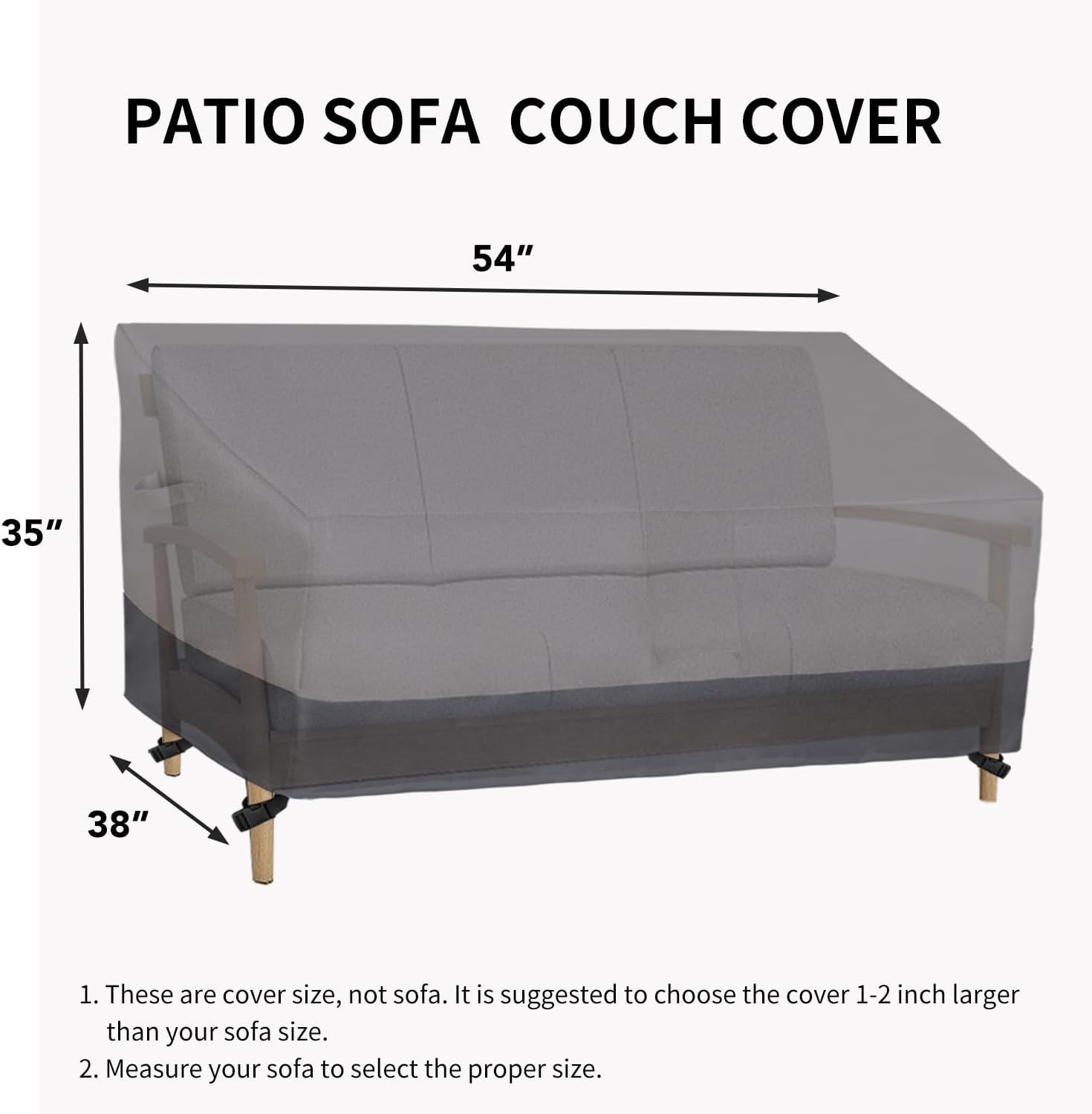 image:imageEasyGoing Heavy Duty 2 Seater Outdoor Loveseat Cover Waterproof Windproof Patio Furniture Sofa Cover with Air Vent 58Wx325Dx31H inch GrayDark GrayGrayDark Gray
