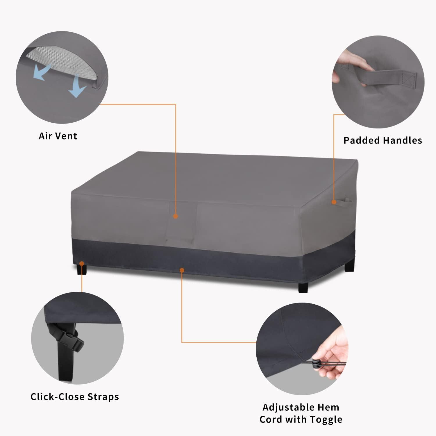 image:imageEasyGoing Heavy Duty 2 Seater Outdoor Loveseat Cover Waterproof Windproof Patio Furniture Sofa Cover with Air Vent 58Wx325Dx31H inch GrayDark GrayGrayDark Gray