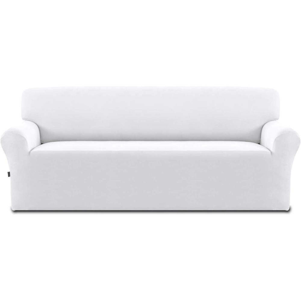 image:imageEasyGoing Fleece Stretch Sofa Slipcover Spandex NonSlip Soft Couch Sofa Cover Washable Furniture Protector with AntiSkid Foam and Elastic Bottom for Kids PetsLoveseat Dark GraySnow White