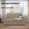 Easy-Going 100% Dual Waterproof 2 Pieces Chair Cover Stretch Soft Couch Cover for Dogs, Sofa Slipcover for 1 Separate Cushion Couch Leakproof Furniture Protector for Kids, Pets Dark Gray(Camel)
