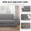 Easy-Going 100% Dual Waterproof 2 Pieces Chair Cover Stretch Soft Couch Cover for Dogs, Sofa Slipcover for 1 Separate Cushion Couch Leakproof Furniture Protector for Kids, Pets Dark Gray(Light Gray)