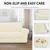 Easy-Going 100% Dual Waterproof 2 Pieces Chair Cover Stretch Soft Couch Cover for Dogs, Sofa Slipcover for 1 Separate Cushion Couch Leakproof Furniture Protector for Kids, Pets Dark Gray(Ivory)
