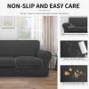 Easy-Going 100% Dual Waterproof 2 Pieces Chair Cover Stretch Soft Couch Cover for Dogs, Sofa Slipcover for 1 Separate Cushion Couch Leakproof Furniture Protector for Kids, Pets Dark Gray(Dark Gray)