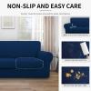 Easy-Going 100% Dual Waterproof 2 Pieces Chair Cover Stretch Soft Couch Cover for Dogs, Sofa Slipcover for 1 Separate Cushion Couch Leakproof Furniture Protector for Kids, Pets Dark Gray(Navy)