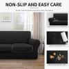 Easy-Going 100% Dual Waterproof 2 Pieces Chair Cover Stretch Soft Couch Cover for Dogs, Sofa Slipcover for 1 Separate Cushion Couch Leakproof Furniture Protector for Kids, Pets Dark Gray(Black)