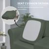 Easy-Going 2 Pieces Microfiber Stretch Chair Slipcover – Spandex Soft Fitted Sofa Couch Cover Washable Furniture Protector with Elastic Bottom Kids Pet Chocolate(Grayish Green)