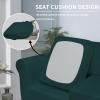 Easy-Going 2 Pieces Microfiber Stretch Chair Slipcover – Spandex Soft Fitted Sofa Couch Cover Washable Furniture Protector with Elastic Bottom Kids Pet Chocolate(Deep Teal)