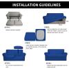 Easy-Going 2 Pieces Microfiber Stretch Chair Slipcover – Spandex Soft Fitted Sofa Couch Cover Washable Furniture Protector with Elastic Bottom Kids Pet Chocolate(Classic Blue)
