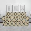 Easy-Going 2 Pieces Microfiber Stretch Chair Slipcover – Spandex Soft Fitted Sofa Couch Cover Washable Furniture Protector with Elastic Bottom Kids Pet Chocolate(Quatrefoil/Beige)