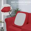 Easy-Going 2 Pieces Microfiber Stretch Chair Slipcover – Spandex Soft Fitted Sofa Couch Cover Washable Furniture Protector with Elastic Bottom Kids Pet Chocolate(Christmas Red)
