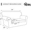 Easy-Going 2 Pieces Microfiber Stretch Chair Slipcover – Spandex Soft Fitted Sofa Couch Cover Washable Furniture Protector with Elastic Bottom Kids Pet Chocolate(Dark Gray)