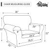 Easy-Going 2 Pieces Microfiber Stretch Chair Slipcover – Spandex Soft Fitted Sofa Couch Cover Washable Furniture Protector with Elastic Bottom Kids Pet Chocolate(Greyish Green)