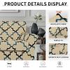 Easy-Going 2 Pieces Microfiber Stretch Chair Slipcover – Spandex Soft Fitted Sofa Couch Cover Washable Furniture Protector with Elastic Bottom Kids Pet Chocolate(Quatrefoil/Beige)