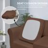 Easy-Going 2 Pieces Microfiber Stretch Chair Slipcover – Spandex Soft Fitted Sofa Couch Cover Washable Furniture Protector with Elastic Bottom Kids Pet Chocolate(Brown)