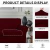 Easy-Going 2 Pieces Microfiber Stretch Chair Slipcover – Spandex Soft Fitted Sofa Couch Cover Washable Furniture Protector with Elastic Bottom Kids Pet Chocolate(Wine)