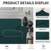 Easy-Going 2 Pieces Microfiber Stretch Chair Slipcover – Spandex Soft Fitted Sofa Couch Cover Washable Furniture Protector with Elastic Bottom Kids Pet Chocolate(Deep Teal)