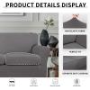 Easy-Going 2 Pieces Microfiber Stretch Chair Slipcover – Spandex Soft Fitted Sofa Couch Cover Washable Furniture Protector with Elastic Bottom Kids Pet Chocolate(Light Gray)