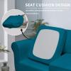 Easy-Going 2 Pieces Microfiber Stretch Chair Slipcover – Spandex Soft Fitted Sofa Couch Cover Washable Furniture Protector with Elastic Bottom Kids Pet Chocolate(Peacock Blue)