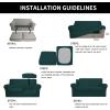 Easy-Going 2 Pieces Microfiber Stretch Chair Slipcover – Spandex Soft Fitted Sofa Couch Cover Washable Furniture Protector with Elastic Bottom Kids Pet Chocolate(Deep Teal)