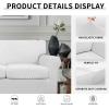 Easy-Going 2 Pieces Microfiber Stretch Chair Slipcover – Spandex Soft Fitted Sofa Couch Cover Washable Furniture Protector with Elastic Bottom Kids Pet Chocolate(Snow White)