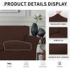 Easy-Going 2 Pieces Microfiber Stretch Chair Slipcover – Spandex Soft Fitted Sofa Couch Cover Washable Furniture Protector with Elastic Bottom Kids Pet Chocolate(Coffee)