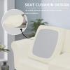 Easy-Going 2 Pieces Microfiber Stretch Chair Slipcover – Spandex Soft Fitted Sofa Couch Cover Washable Furniture Protector with Elastic Bottom Kids Pet Chocolate(Beige)