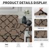 Easy-Going 2 Pieces Microfiber Stretch Chair Slipcover – Spandex Soft Fitted Sofa Couch Cover Washable Furniture Protector with Elastic Bottom Kids Pet Chocolate(Quatrefoil/Camel)