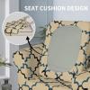Easy-Going 2 Pieces Microfiber Stretch Chair Slipcover – Spandex Soft Fitted Sofa Couch Cover Washable Furniture Protector with Elastic Bottom Kids Pet Chocolate(Quatrefoil/Beige)