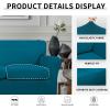 Easy-Going 2 Pieces Microfiber Stretch Chair Slipcover – Spandex Soft Fitted Sofa Couch Cover Washable Furniture Protector with Elastic Bottom Kids Pet Chocolate(Peacock Blue)