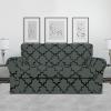 Easy-Going 2 Pieces Microfiber Stretch Chair Slipcover – Spandex Soft Fitted Sofa Couch Cover Washable Furniture Protector with Elastic Bottom Kids Pet Chocolate(Quatrefoil/Gray)
