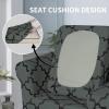 Easy-Going 2 Pieces Microfiber Stretch Chair Slipcover – Spandex Soft Fitted Sofa Couch Cover Washable Furniture Protector with Elastic Bottom Kids Pet Chocolate(Quatrefoil/Gray)