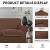 Easy-Going 2 Pieces Microfiber Stretch Chair Slipcover – Spandex Soft Fitted Sofa Couch Cover Washable Furniture Protector with Elastic Bottom Kids Pet Chocolate(Brown)