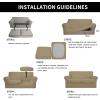Easy-Going 2 Pieces Microfiber Stretch Chair Slipcover – Spandex Soft Fitted Sofa Couch Cover Washable Furniture Protector with Elastic Bottom Kids Pet Chocolate(Tan)