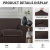 Easy-Going 2 Pieces Microfiber Stretch Chair Slipcover – Spandex Soft Fitted Sofa Couch Cover Washable Furniture Protector with Elastic Bottom Kids Pet Chocolate(Chocolate)